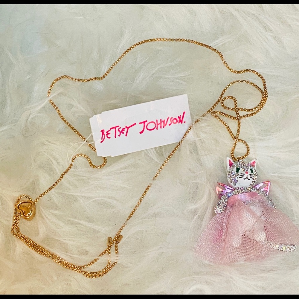 Betsey Johnson Ballerina Cat Necklace